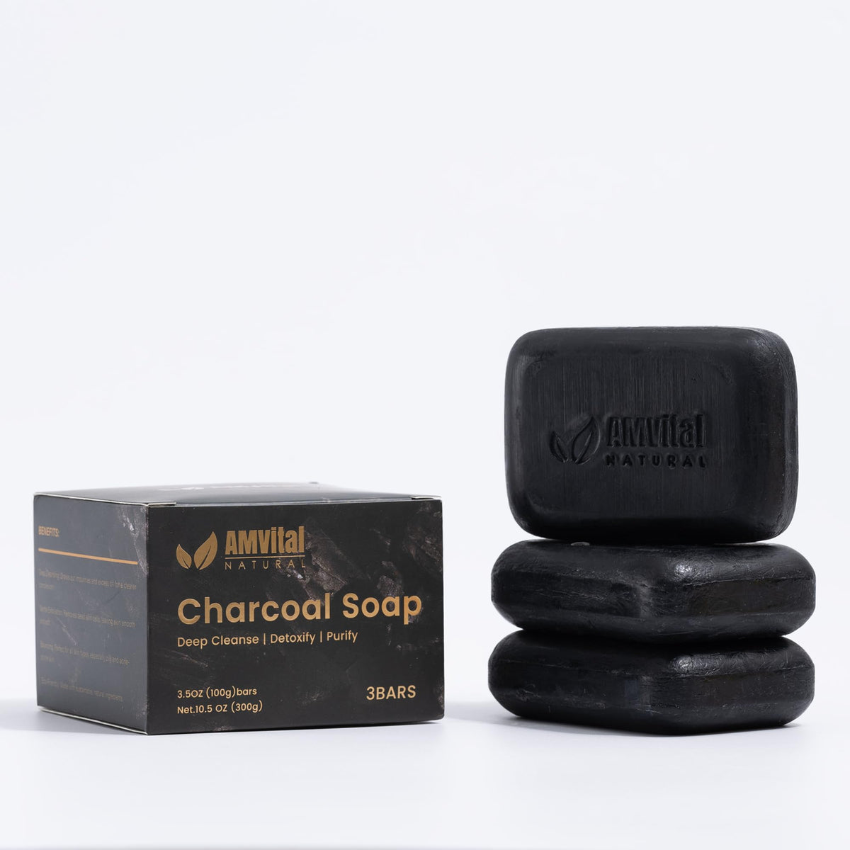 AMVital soap bars in hand, massage action for cleansing