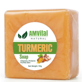 Gift-ready AMVital Turmeric Soap Bar packaging for skincare gifts.