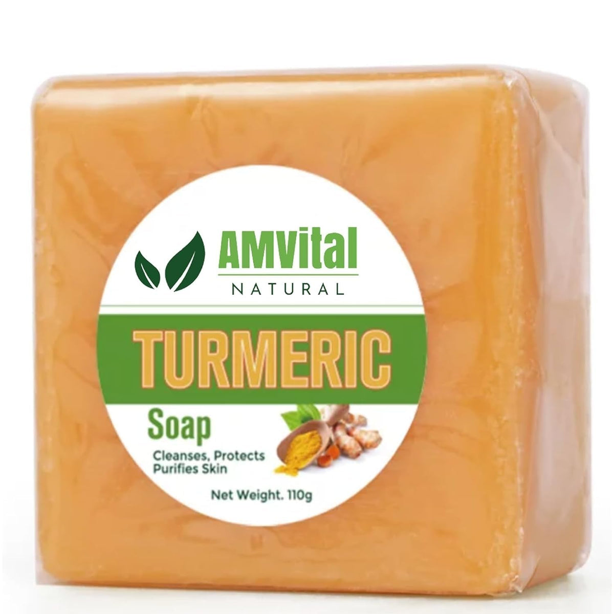 AMVital Turmeric Soap Bar radiant skin contrast after wash