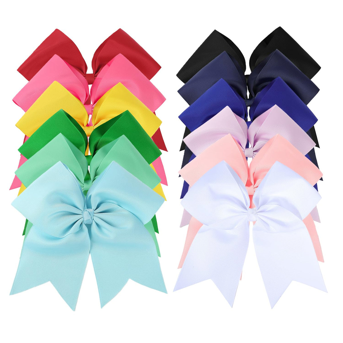 AMYDECOR large 7-inch bows with long tails for bold styling on active girls