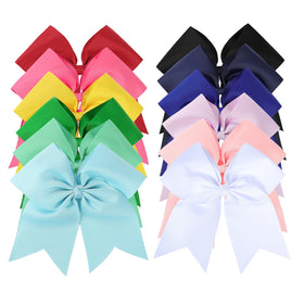 AMYDECOR large 7-inch bows with long tails for bold styling on active girls