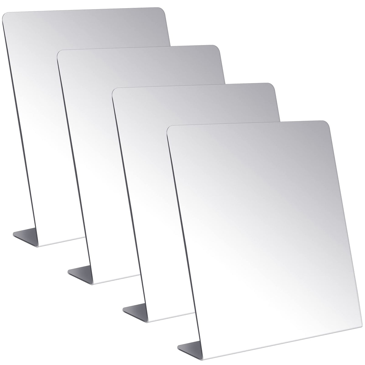 Amyhill four-piece countertop mirror set with round borders for precise makeup