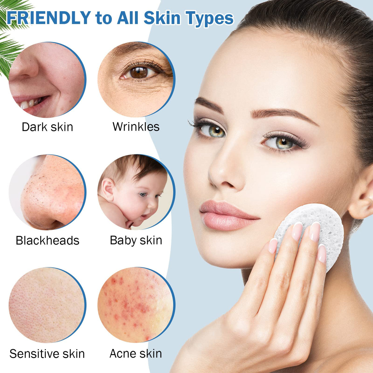 Amyhill expanded sponge reaches 2-7 inches and 8 mm thick for gentle cleansing.