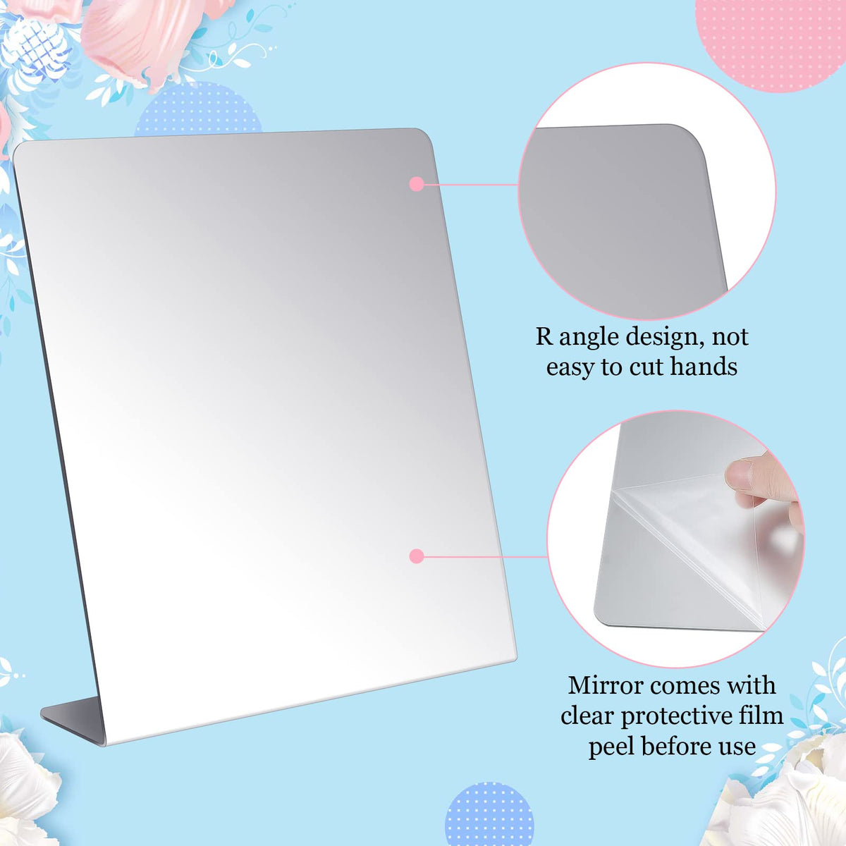 Amyhill freestanding desk mirror fits desks and countertops for easy checks.