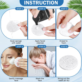 Amyhill travel-friendly reusable face sponge, compact for on the go cleansing.