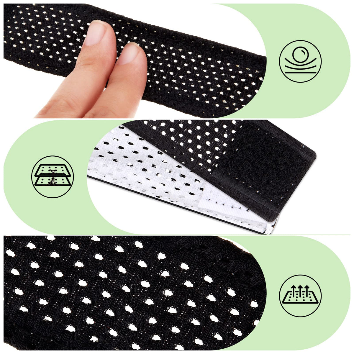 Amylove adjustable size sleeve bands fit most arms for comfort