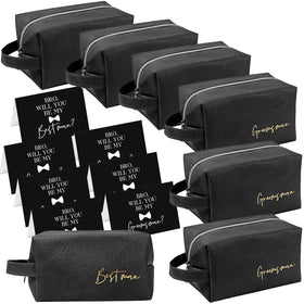Amylove best-man gift toiletry bag in black for organized travel.