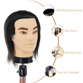 Amyqueen barber mannequin head clamp-stand setup for secure, steady training sessions.