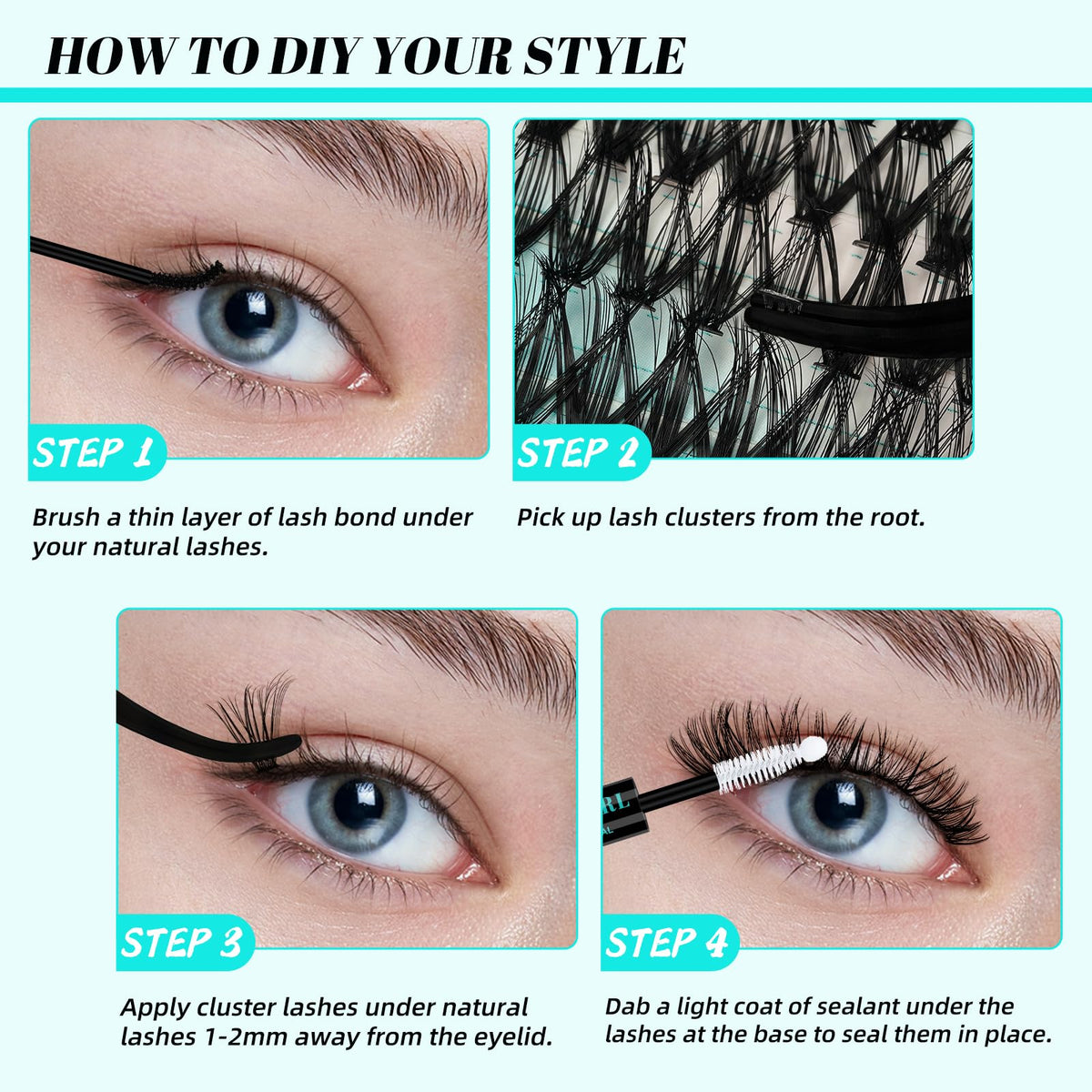 AMZGIRL LASH tweezers assist precise handling of individual clusters.