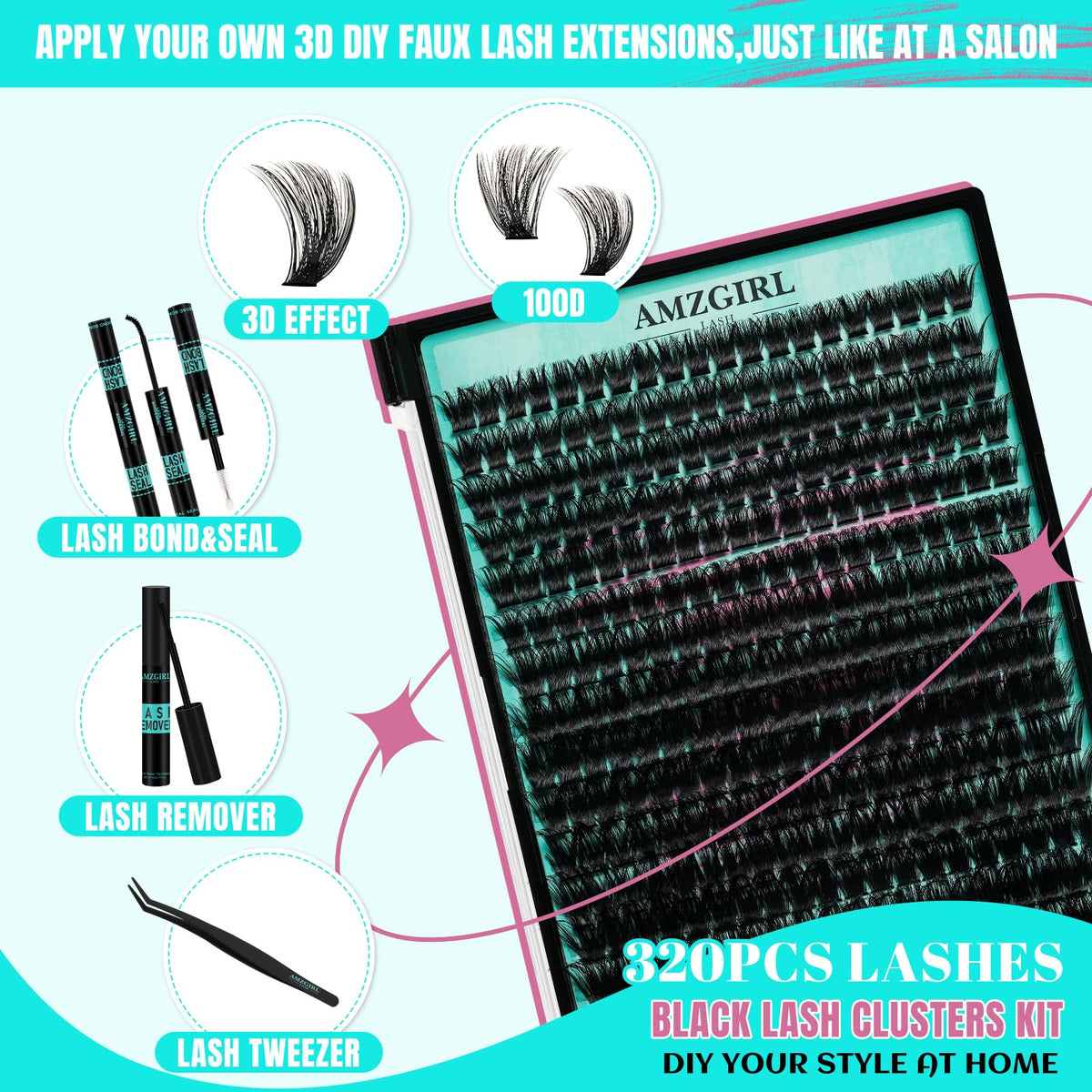 AMZGIRL LASH 100D individual lashes for natural-looking volume