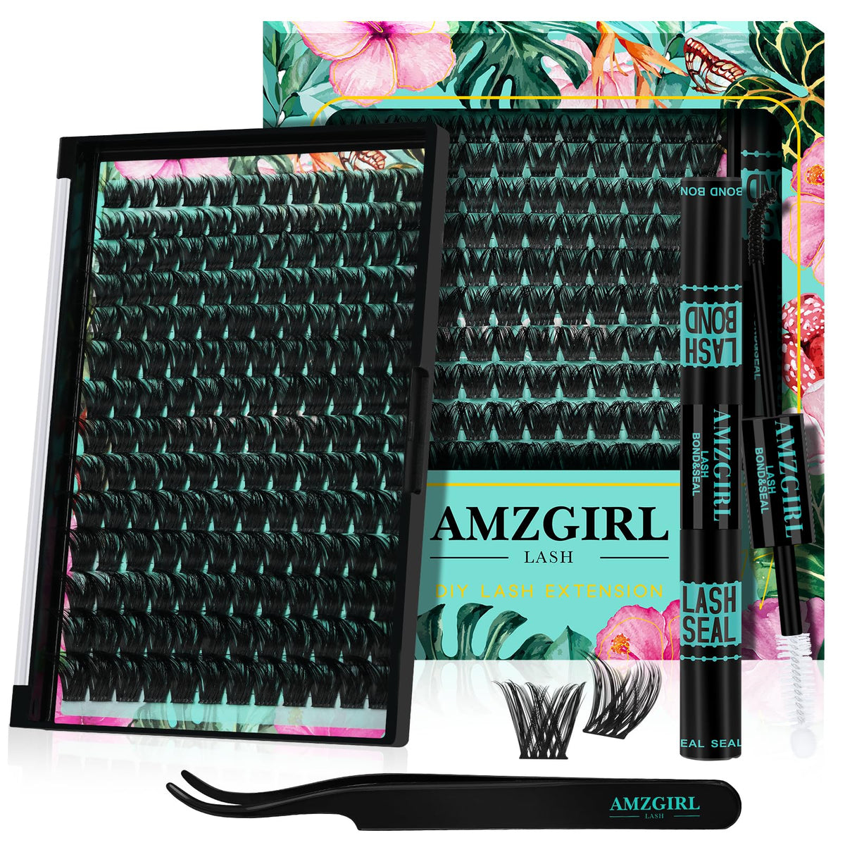 AMZGIRL LASH 168pcs cluster kit for a natural lash enhancement at home