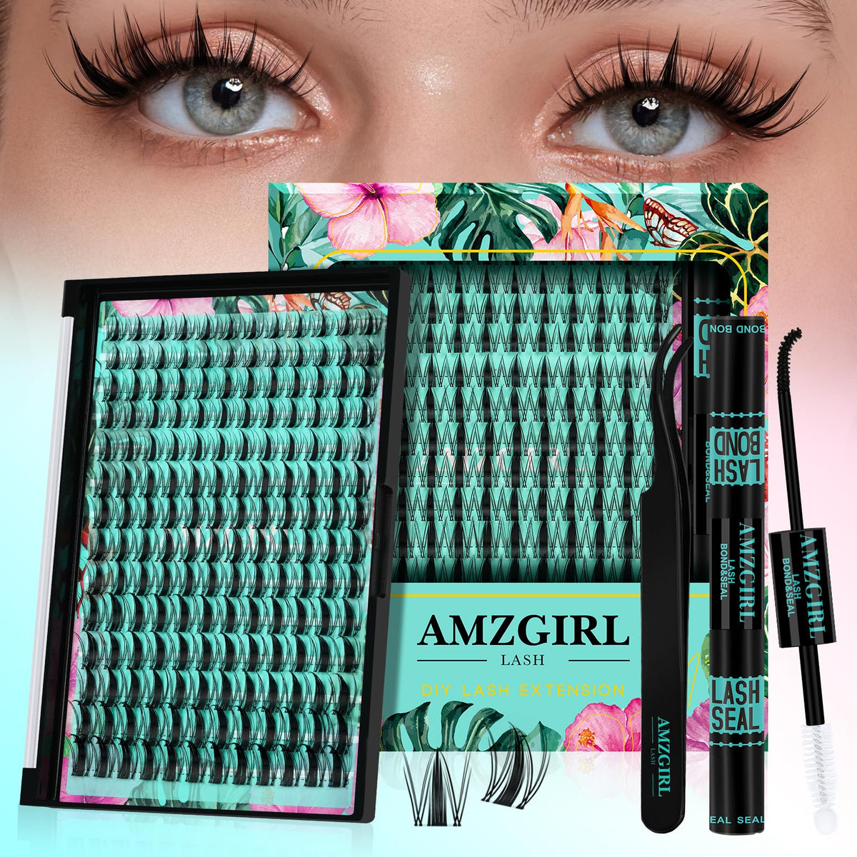 AMZGIRL LASH Clusters Kit cover with autumn leaves for quick DIY glamour