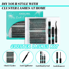 AMZGIRL LASH cluster lengths display 9-16mm for versatile looks.