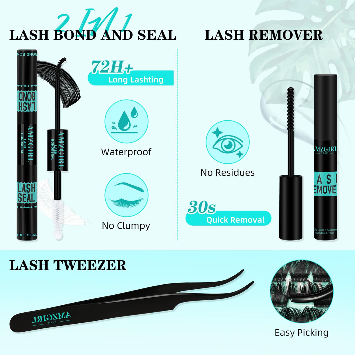 AMZGIRL LASH Lash remover; gentle formula for easy cleanup.