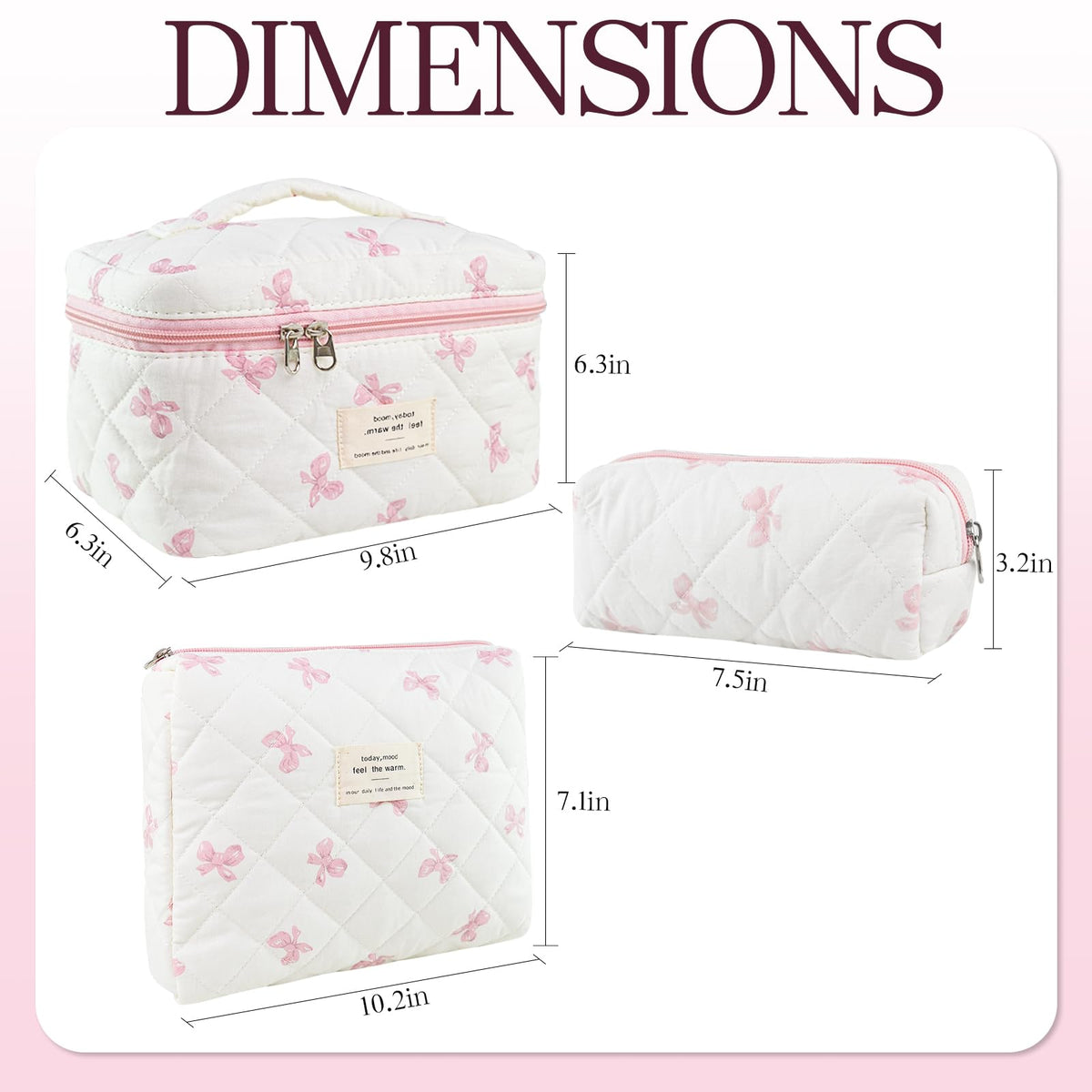 AMZMA Coquette pouch provides compact storage for toiletries.