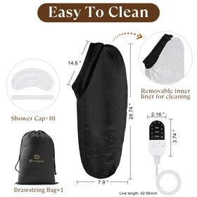 Amzpic Heat Cap package includes 10 shower caps and 10 elastics