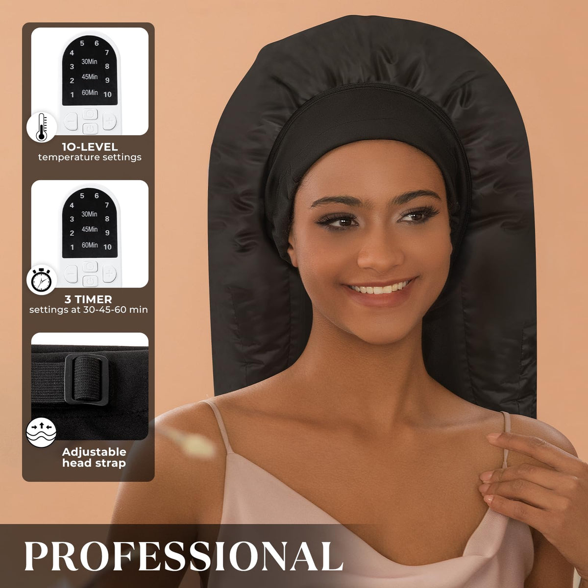 Amzpic Heat Cap designed for long, thick hair with even heat distribution