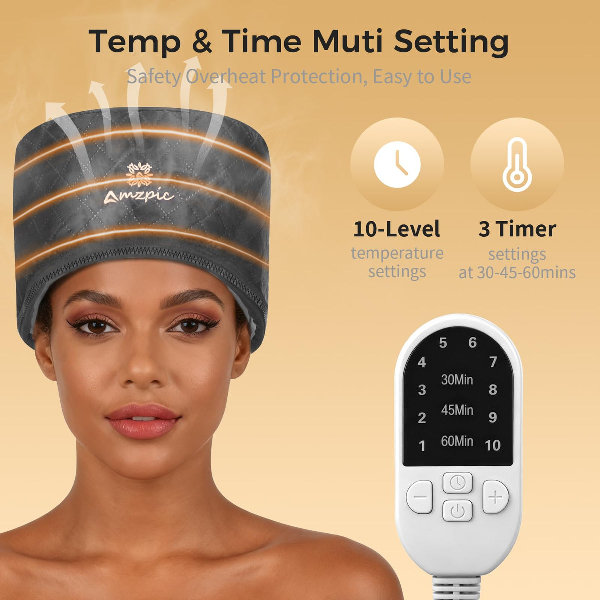 Amzpic Thermal Heat Cap with removable inner liner for easy cleaning