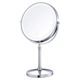 AMZTOLIFE 8-inch lighted makeup mirror front view for precise makeup application