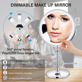 AMZTOLIFE LED illumination enhances visibility for detailed makeup tasks