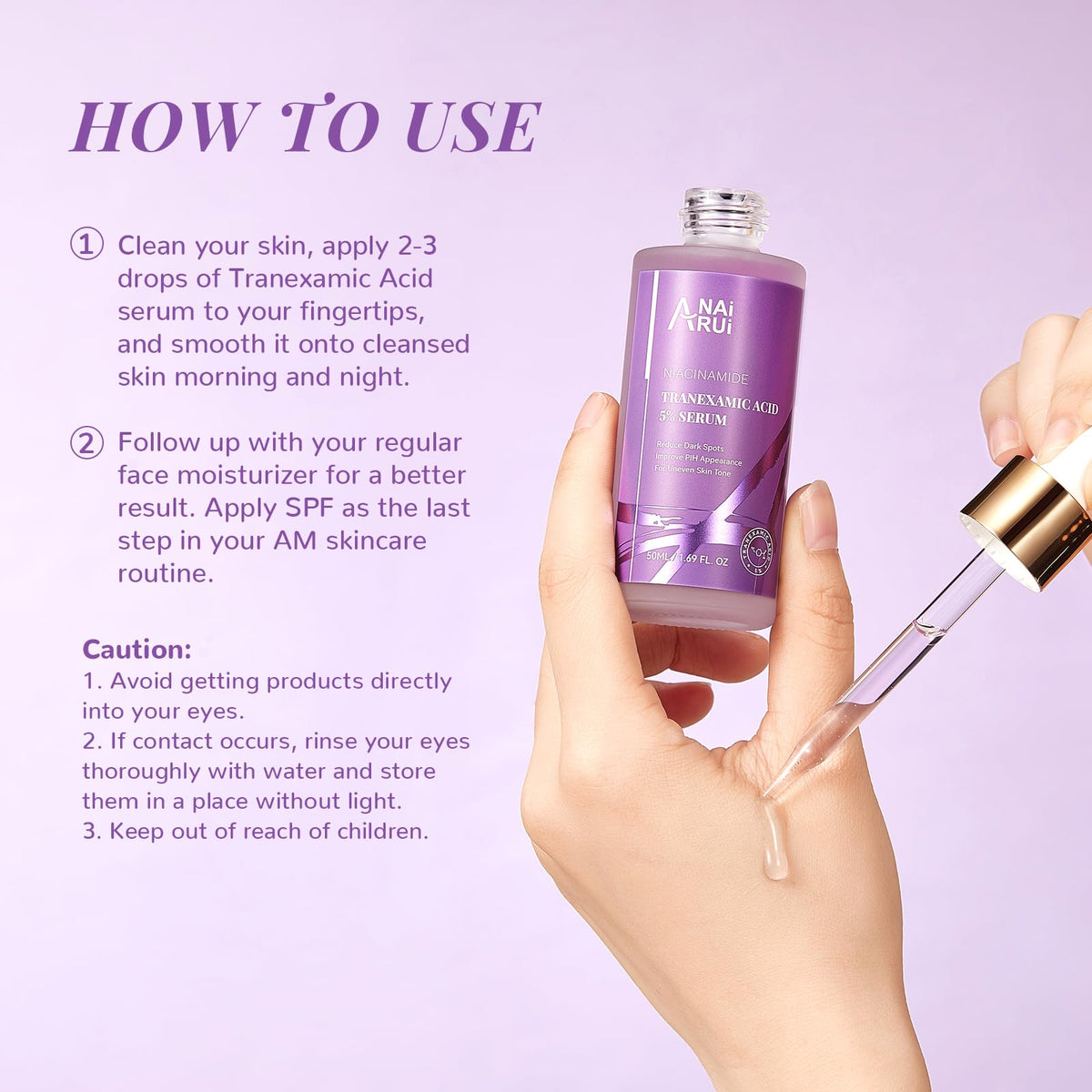 ANAI RUI daily use steps guide for morning and night routine.