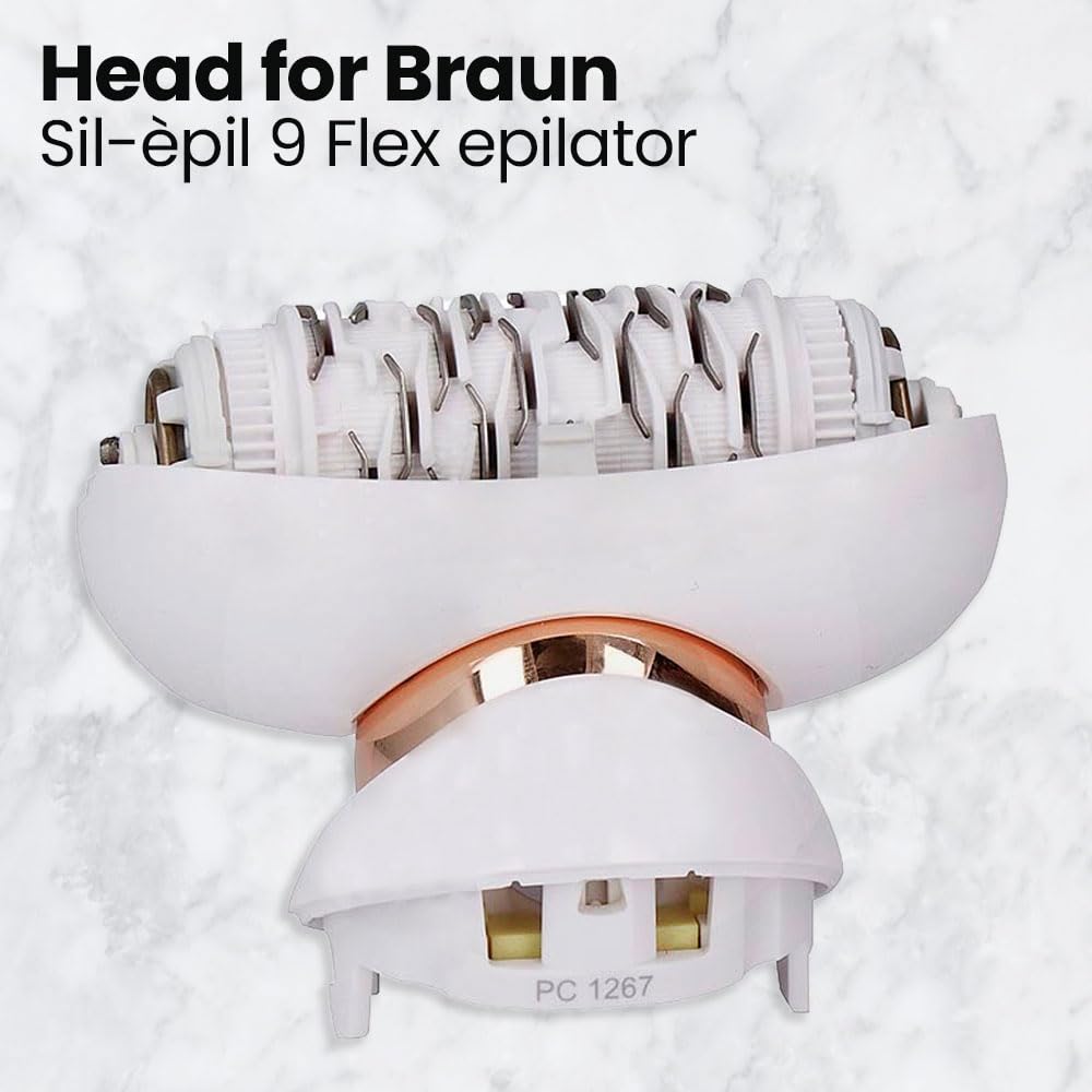 ANAKEL HOME Silk-épil 9 Flex compatible head for contour-friendly epilation.