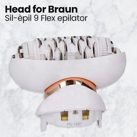 ANAKEL HOME Silk-épil 9 Flex compatible head for contour-friendly epilation.