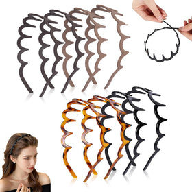 ANAMOROS zigzag headbands in black offer secure non-slip fit for workouts.