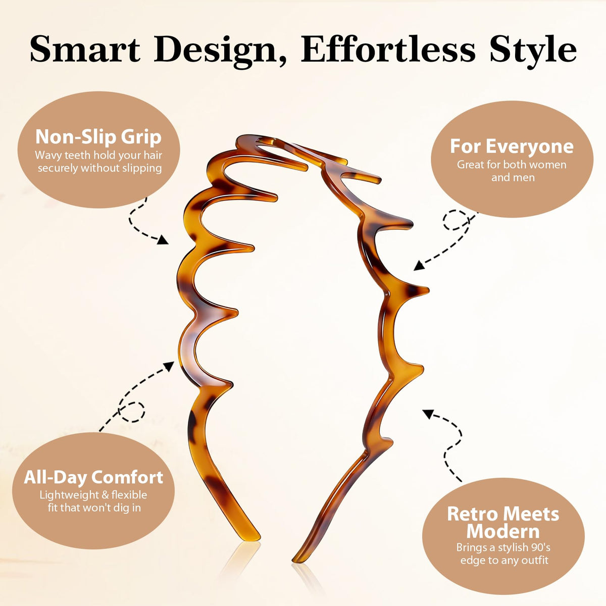ANAMOROS coffee zigzag headband pairs with athleisure for daily wear and fitness.