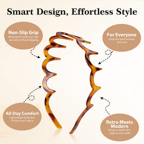 ANAMOROS coffee zigzag headband pairs with athleisure for daily wear and fitness.
