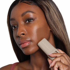 Beauty Balm Serum applied on the face for a skin-like glow