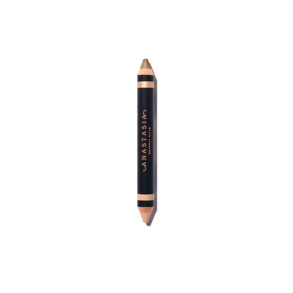 Anastasia Beverly Hills Highlighting Duo Pencil Shell Lace opened for dual brow definition and glow