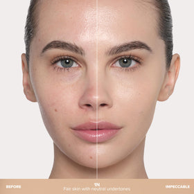 Swatch of Anastasia foundation showing natural matte finish under daylight.