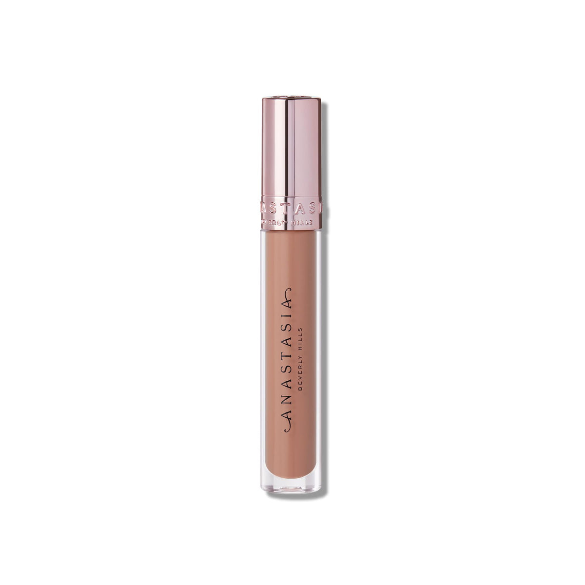 Anastasia Beverly Hills Butterscotch swatch on lips delivering luminous, layered finish