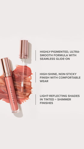 Anastasia Beverly Hills Peachy lip gloss close-up texture for smooth application