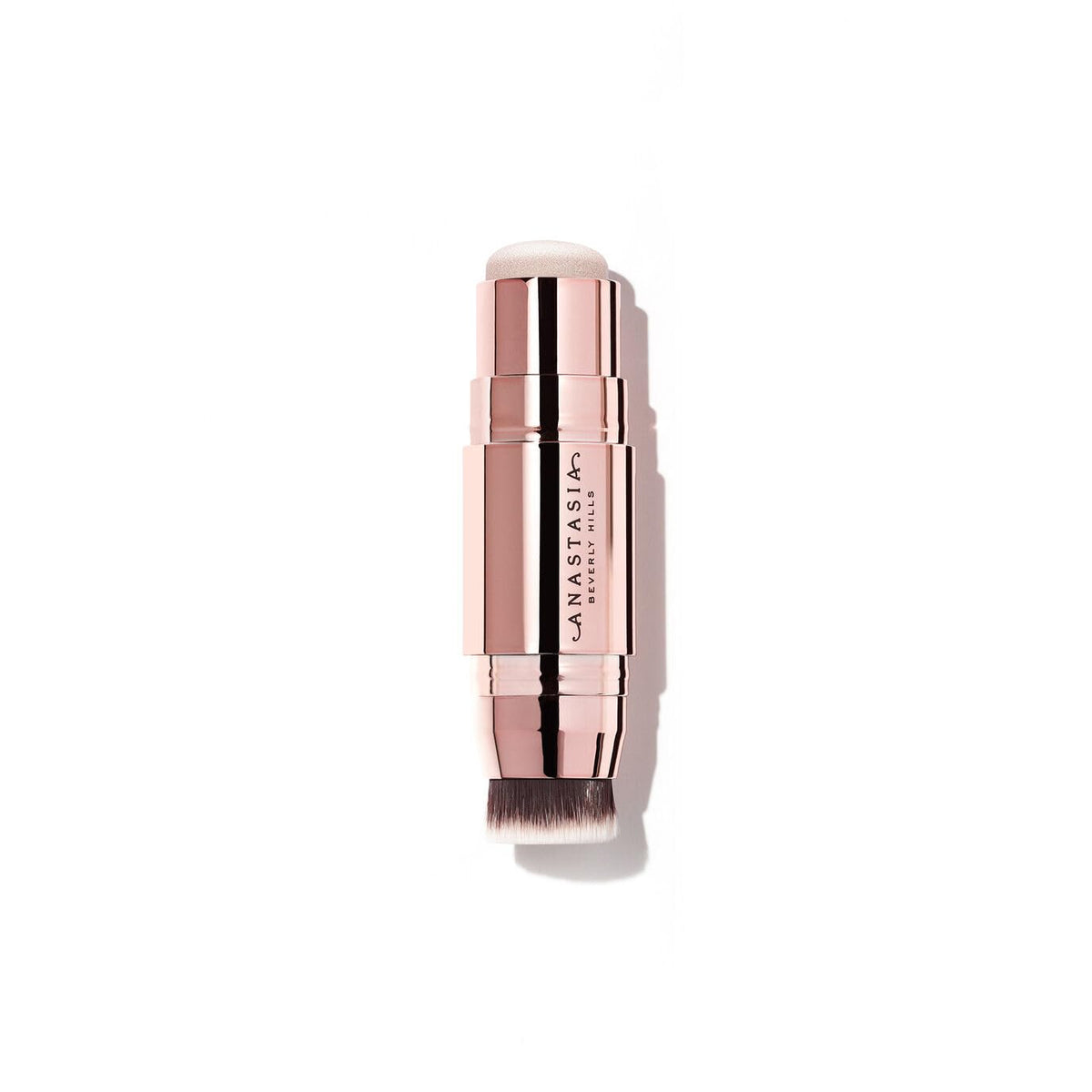 Anastasia Beverly Hills Stick Highlighter Pink Diamonds glides on cheekbone for a soft glow.