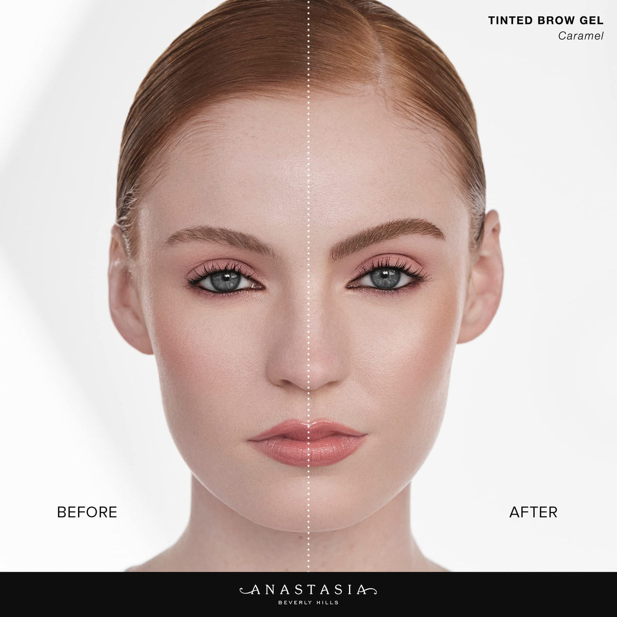 Anastasia Beverly Hills Tinted Brow Gel Chocolate flexible hold shown on brows.