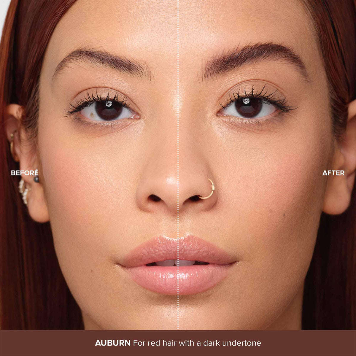 Anastasia Beverly Hills Volumizing Tinted Brow Gel Auburn brush stroke defines shape.