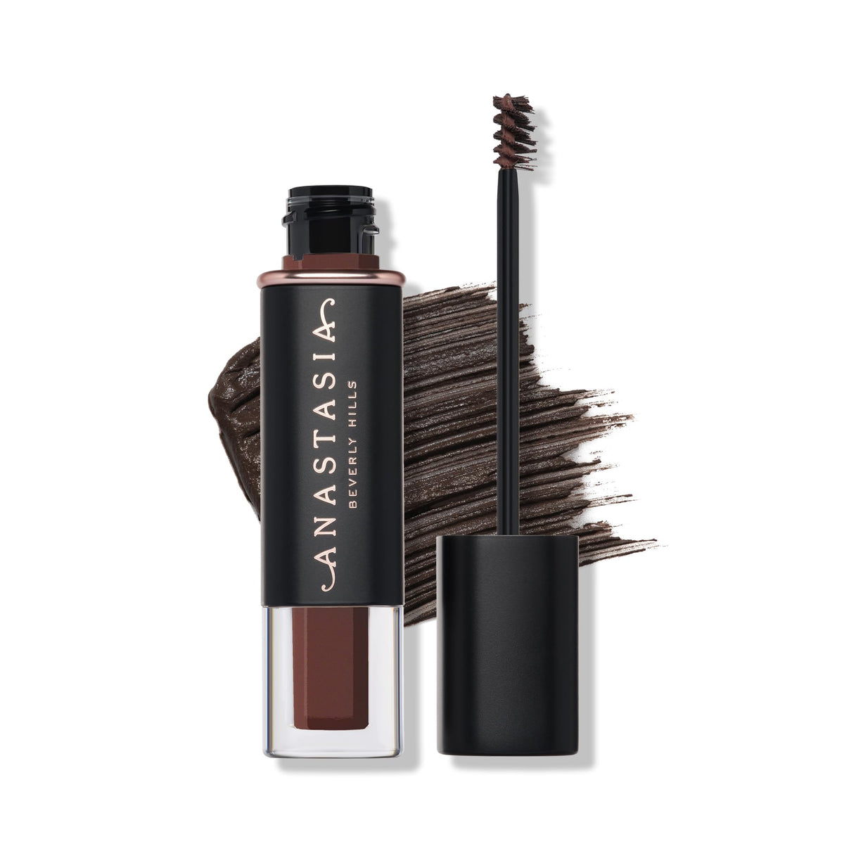 Anastasia Beverly Hills Brow Gel Chocolate tube close-up, delivering subtle tint.