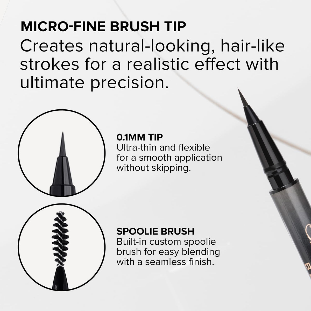 Anastasia Beverly Hills MicroStroke Brow Pen Chocolate displayed in travel-ready packaging.
