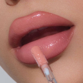 Tan Rose gloss with liner for a balanced lip look