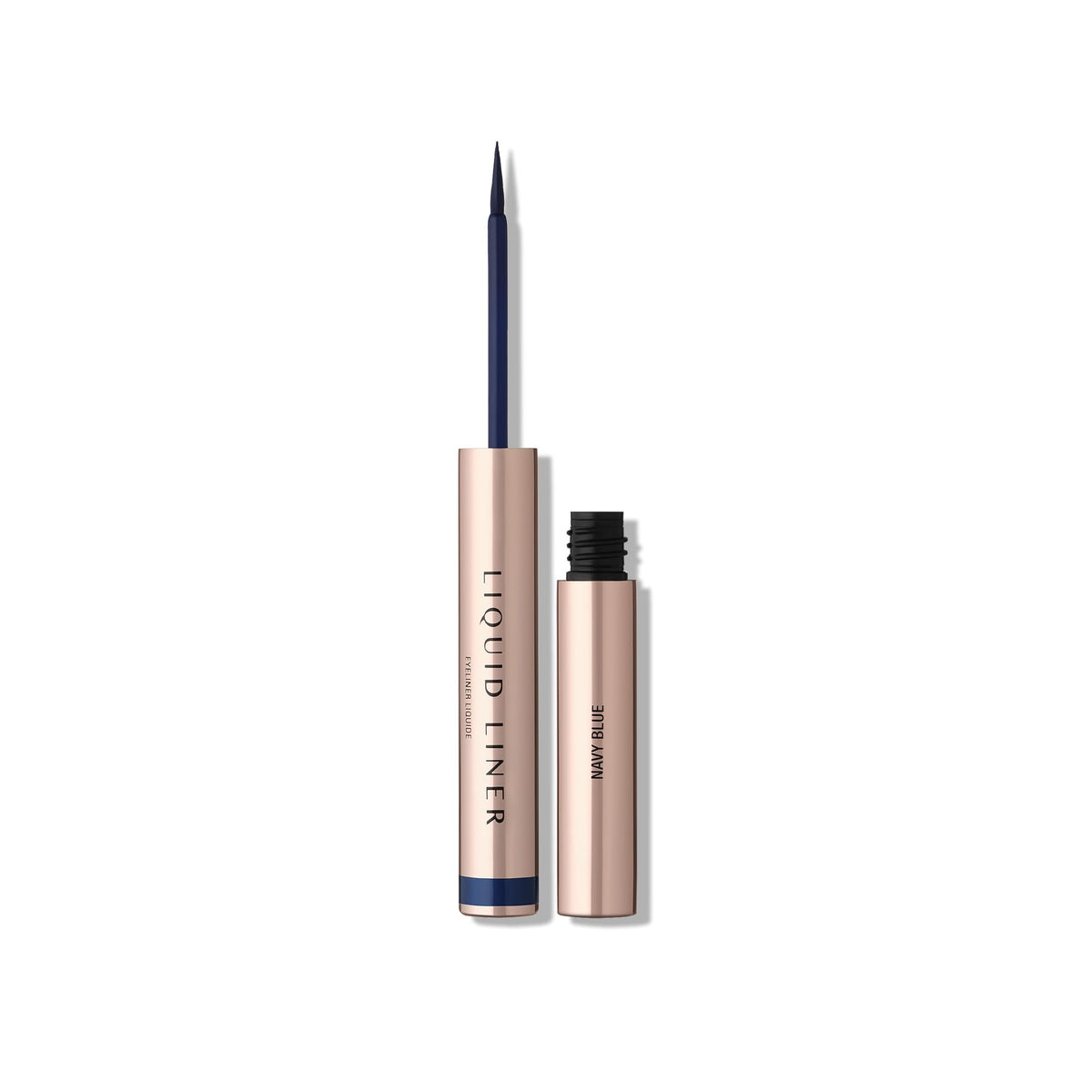 Anastasia Beverly Hills navy blue liquid eyeliner bottle closeup showing rich pigment for precise lines.