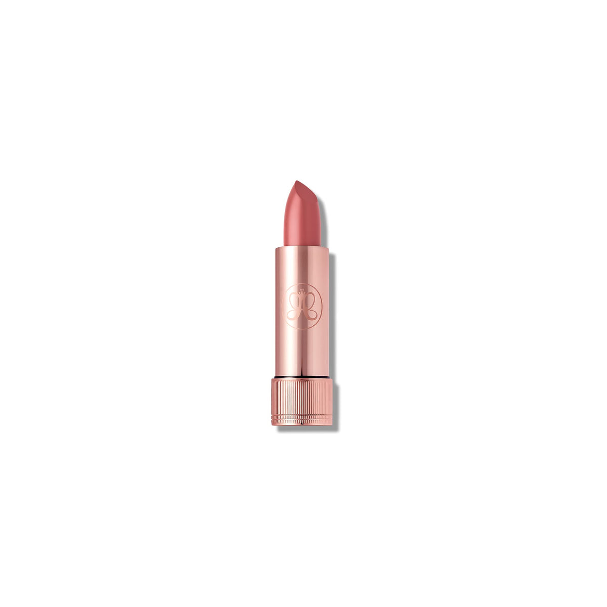 Anastasia Beverly Hills Dusty Rose lipstick with rose-gold packaging and luxe appeal.
