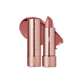 Anastasia Beverly Hills satin lipstick taupe beige packaging exudes luxury and elegance.