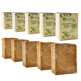 Anatolia Soap Aleppo 5-pack packaging image highlighting eco-friendly wrapping and value