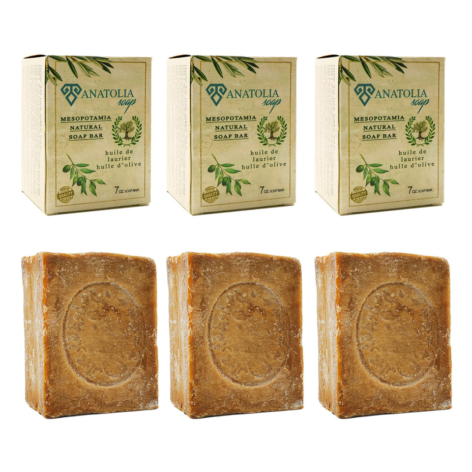 Anatolia Soap Aleppo olive oil bar close-up for gentle daily cleansing.