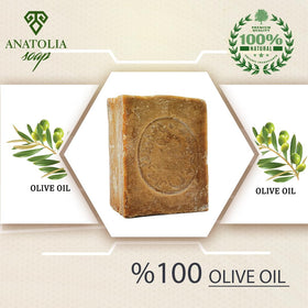 Anatolia Soap daily cleansing bar emphasizes natural, dye-free formula.