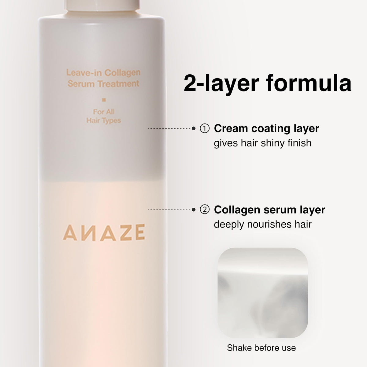 ANAZE serum being applied to hair for easier detangling and manageability.