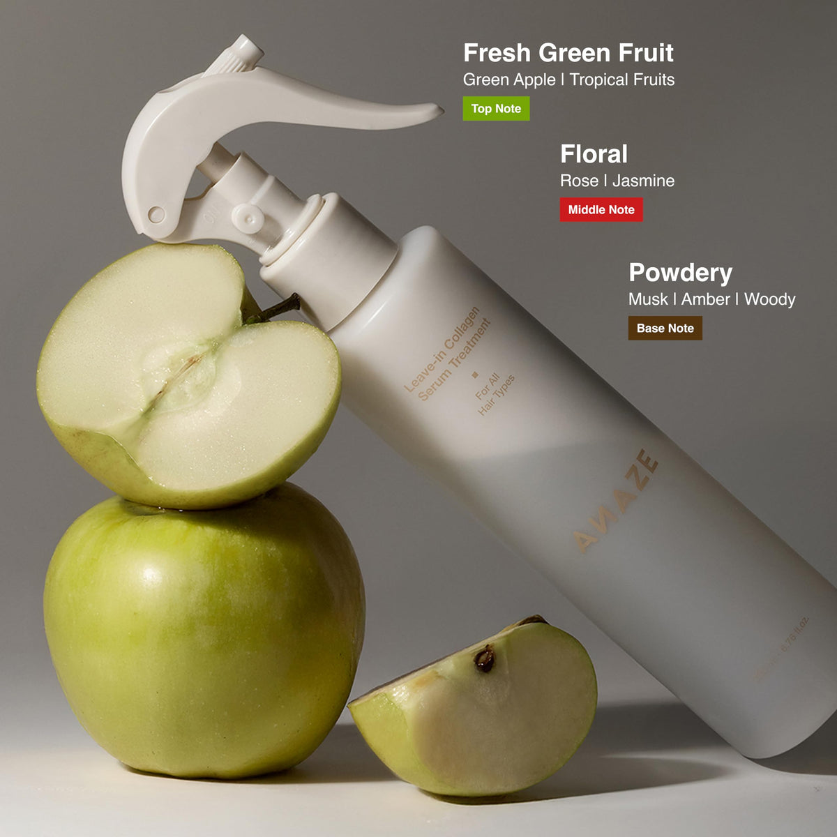 Finished hair with a sleek, frizz-controlled look after applying ANAZE serum.