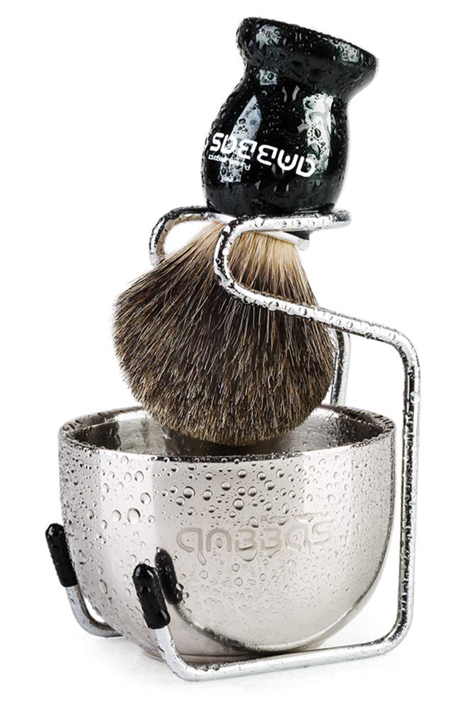 Anbbas Pure Badger Shaving Brush with wood handle whipping rich foam